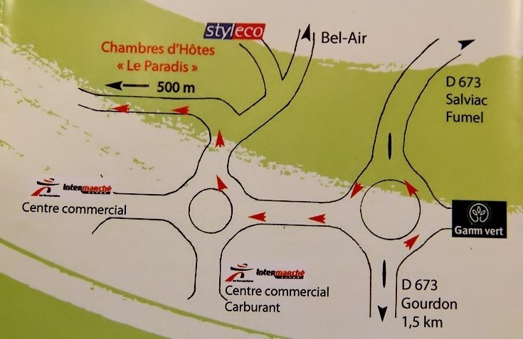 Plan d`accès aux chambres